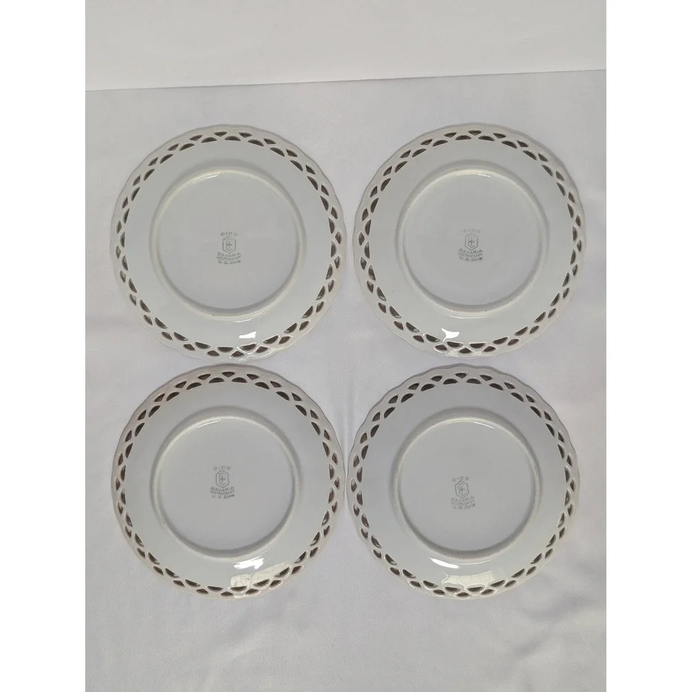 CICO Bavaria Germany U.S. Zone Fruit Reticulated Lattice Edge Plates 6.5